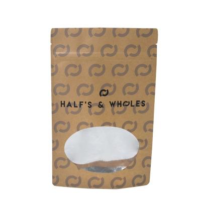 China White Matte Finish Resealable Smell Child Proof Kraft Paper Holder Up Logo Food Packaging Bag Custom Printed for sale