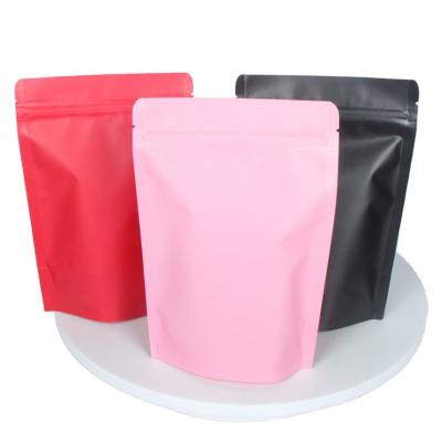 China Custom Eco-Friendly Pink Moisture Proof Printing Food Bags Aluminum Foil Packaging Black Plastic Holder Up Pouch With Zipper for sale