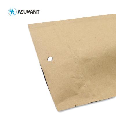 China High Quality Moisture Proof Pocket Holder Smell Proof Zip Lock Window Wrapping Paper Compostable Waterproof Biodegradable Packaging Bag for sale