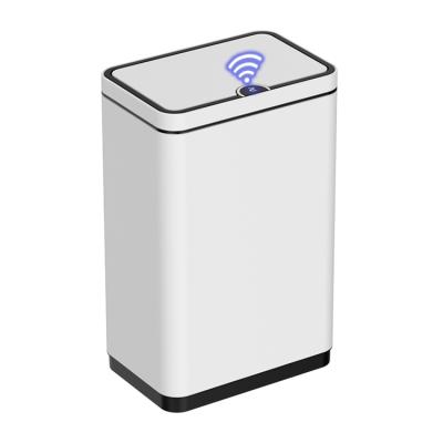 China Sustainable 50L Stainless Steel Sensor Smart Metal Waste Bin for sale