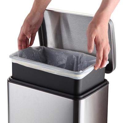 China Large Capacity 12L Metal Step Trash Can 12l 20l 30l 40l Stainless Steel High Quality Sustainable Foot Pedal Standard Dust Bin for sale