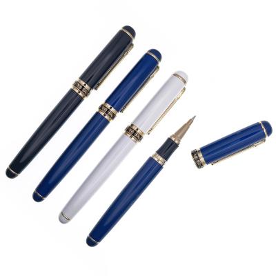 China Writing fluently new style pretty pattern luxury brass laser engrave roller pens for promotion gift for sale