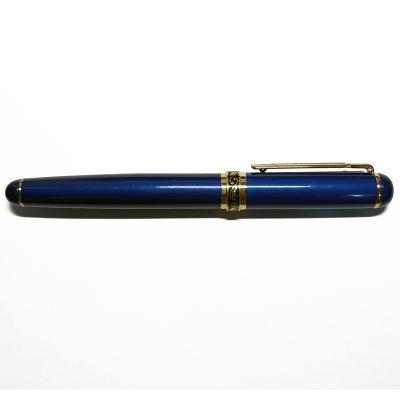 China Writing fluently elegant and beautiful fancy stand blue customize promotional logo roller pen gift for sale