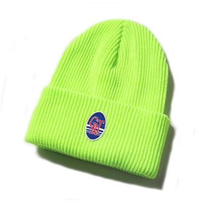 China JOINT Custom Neon Green Skull Cap With Custom Logo Embroidery for sale