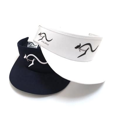 China Classic Striped Wide Brim Style High Profile Golf Visor with Custom Embroidery for sale