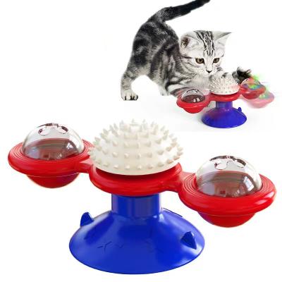 China Amazon Seller Hot Stocked Cat Spinning Toy Tooth Cleaning Catnip Ball Relieve Worry Entertainment Toy for sale