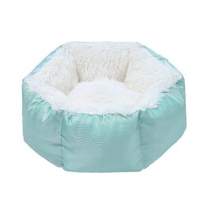 China New Winter Plush Warm Cat's Nest Cage Cushion Removable Dog's Nest Breathable Semi Closed Cat's Nest Border Cat Bed for sale