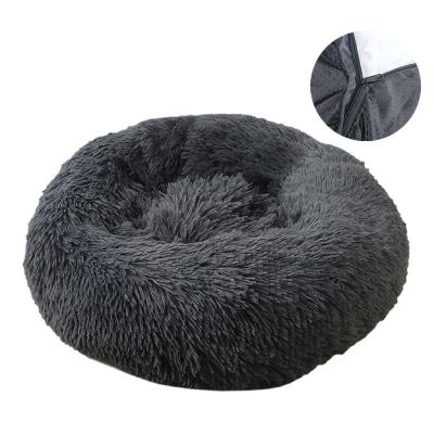 China Sustainable Plush Cat's Litter Kennel Pet Dirty Removable And Washable Round Dog Bed Winter Pet Mat Dog Mat Warm Pet Mat for sale