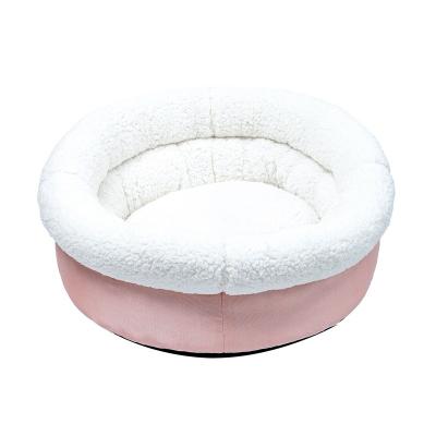 China 2022 New winter fashion spot waterproof pet border products in batch nest bed lamb cashmere round pet nest for sale