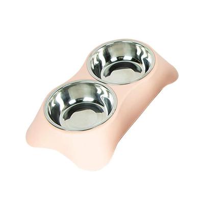 China New Arrival Sustainable Dog Food Bowl Double Water Feeder Stainless Steel Durable Durable No Slip for sale