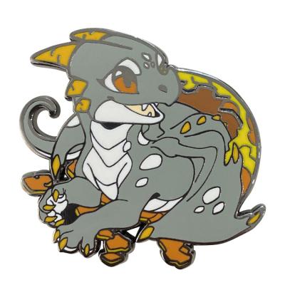 China Europe Enamel Pin Custom Copper Plated Pins Hard Factory Cartoon Diceratops Enamel Pin for sale