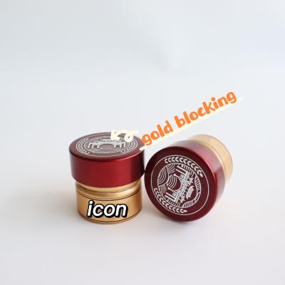 China Non Spill 3058 New Design Wine Grape Lid Bottles Custom Size Color Aluminum Aluminum Plastic Caps for sale