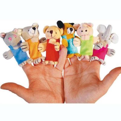 China Lovely Colorful Animated Soft Plush Toy 8cm Animal Finger Puppet for sale