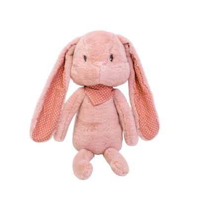 China Plush 20cm Easter Stuffed Plush 3 Color Bunny Rabbit Wild Animal Toy With Silk Bow Tie, Plush Hare Promotional Toy for sale