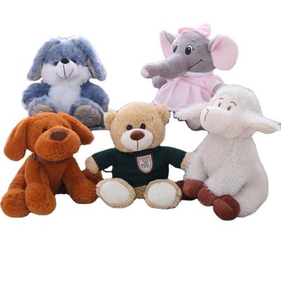 China Promotional Customized Stuffed Plush 12cm Lovely Stuffed Duck, Bear, Cow, Monkey, Dog, Leopard Wild Animal Head Chain Toy for sale