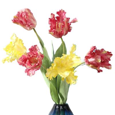 China Decoration/Gifts HC1845Wholesale Multicolor Artificial Flower 3D Handmade Moisturizing Tall Touch Parrot Tulip Is Used For Wedding Decorums for sale