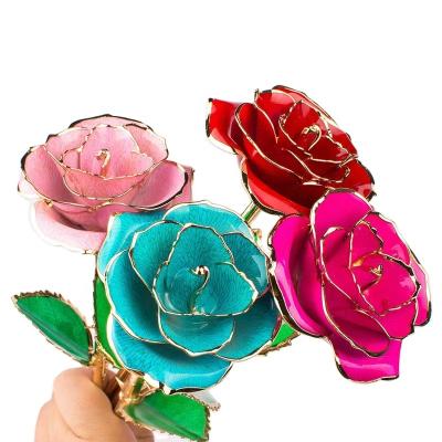 China Wedding High Quality Wholesale DIY Materials Valentine's Day Gifts HC1864 2022 New Rose Flower 24K Gold Plated Rose Gift for sale