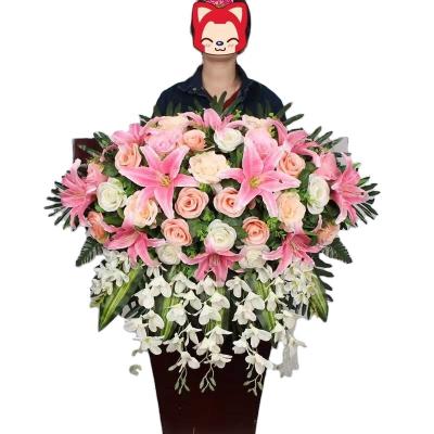 China HC2178 Simulation Flower Arrangement Wholesale Simulation Flower Podium Living Room Conference Room Office Decoration Simulated Dining Room Table Decoration Flowers for sale