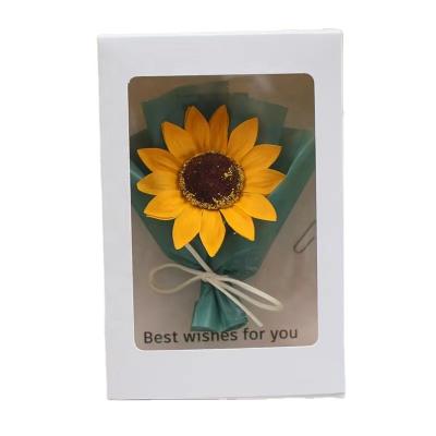 China HC1902 Flower Christmas gift box message card finial set gift transparent mail/carry box for sale