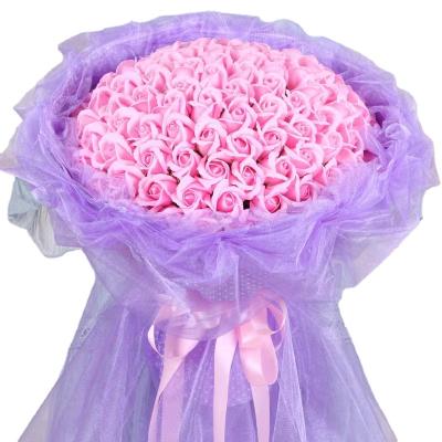 China Wholesale High-Grade Wedding Proposal Holiday Blessing Bouquet HC1921 Red, 99 Rose And Blue Soap Rose Bouquets For Marriage Proposal, Valentine's Day And Mother's Day Gift for sale