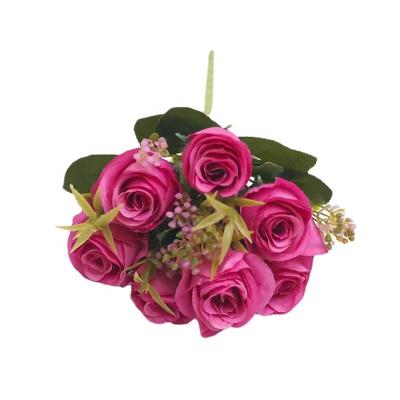 China Artificial Eternal Rose Wedding Home Decoration Silk Rose Florist Decoration/Bouquet Centerpieces Wholesale 7 Gifts HC1873 for sale