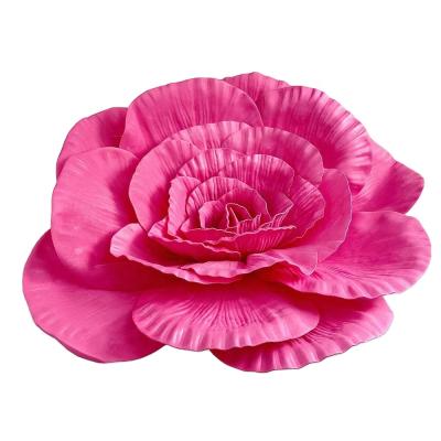 China Wholesale Multicolor Christmas Wedding Party Decoration HC1891 Artificial Flower Heads PE Foam Large Rose Head To Wedding Christmas Wall Decoration for sale