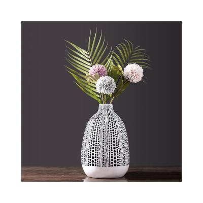 China Modern Black and White Dot Vase Home Fashion Design Home Office Decoration Decor Vase HC0068 for Flowers for sale