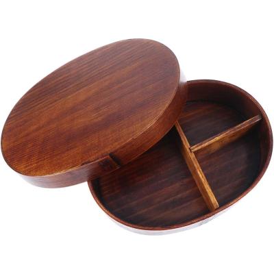 China Heatable Sushi Tray Lunch Box Traditional wooden bento box with lid Used for dining room Home Office School for sale