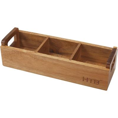 China Sustainable Wooden Rustic tea bag Rack Storage Container Coffee tea sugar sweetener Creamer drink Tea bag box for sale