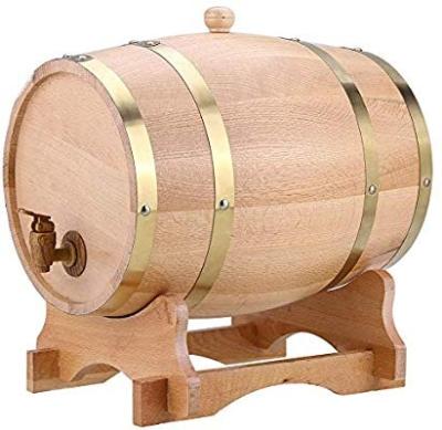 China Handmade Oak Aging Barrel With Bracket American Whiskey Wooden Barrel Oak Wine Barrel for sale