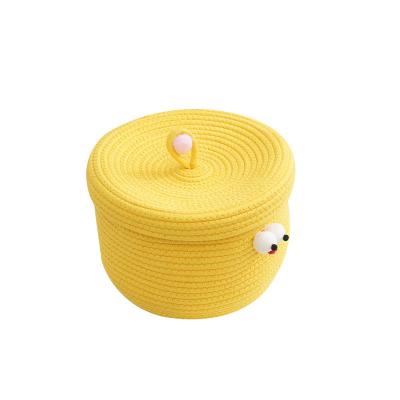 China Sustainable Medium Universal Decorative Cotton Rope With Woven Cover Hamper Laundry Hamper Basket for sale