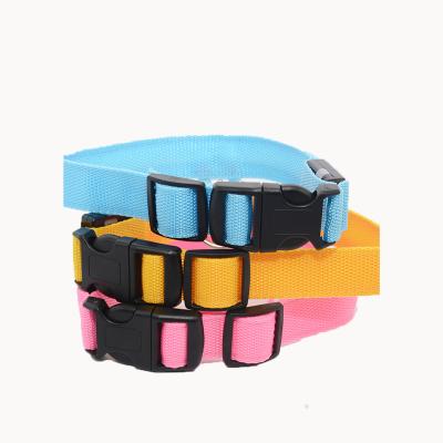 China Hot Selling Multicolor Adjustable Night Stocked LED Lighting Nylon Rechargeable Led Dog Collar Dog Collar for sale