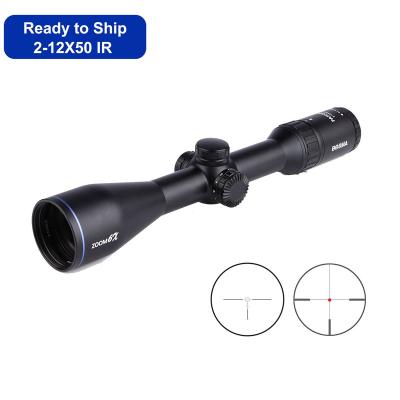 China Aircraft-Grade End-Mid Aluminum Tactical SFP Scope Range RTS 2-12X50 IR Illuminated 1/2 HD MOA 6x Zoom Range Optics for sale