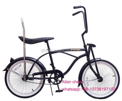 China 20 inch black color steel adult kids sport goods kids beach cruiser lowrider bike in stock for sale for sale