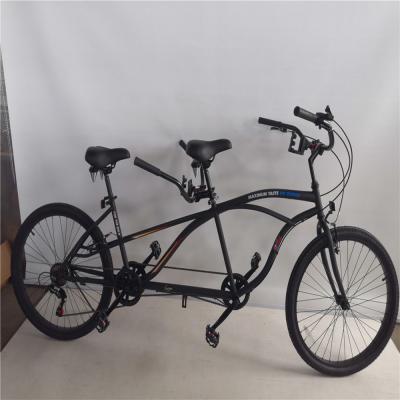 China Steel Two Seat Two Person 26 Inch 2 Person Beach Tandem Bike Guided Tandem Bicycle for sale