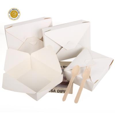 China Paepr High Quality Biodegradable Fast Food Box Paperboard Recycled Lunch Box Disposable Wholesale for sale