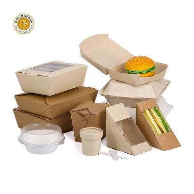 China Compostable PLA Food Packaging Box Biodegradable Wholesale Disposable Lunch Paper Pulp Wrapper Cajas For Food for sale