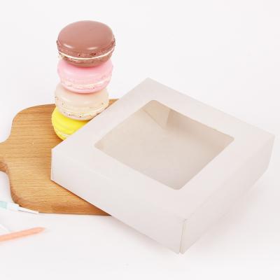 China Biodegradable Eco - Friendly Dessert Packaging Macaron Box Small Cookie Cake Packing Box for sale