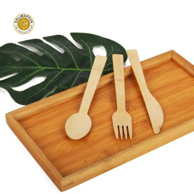 China China Recyclable Plants Biodegradable Bamboo Knife Fork Spoon Set Utensil Eco Friendly Bamboo Tableware for sale