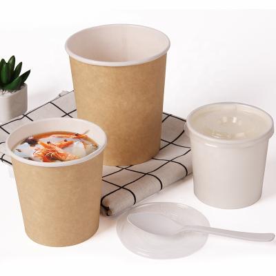 China Hot Sale 8oz 12oz 16oz Disposable Packaging Paper Disposable Soup Rolls Biodegradable Soup Cup for sale