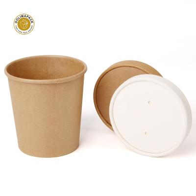 China Lined Biodegradable Disposable Laminated PLA Coated Biodegradable Soup Cup Lid For Restaurant for sale