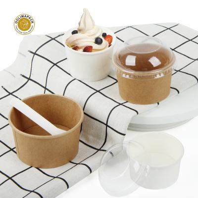 China Wholesale Biodegradable Ice Cream Paper Cup Frozen Yogurt Dessert Container for sale