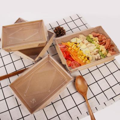 China Biodegradable Recycled Biodegradable Disposable Paper Packaging Takeout Box Salad Box For Food for sale