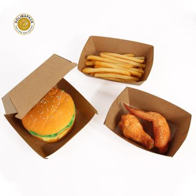 China Mini Biodegradable Custom Paper Burger And Chips Pack Box With Window for sale