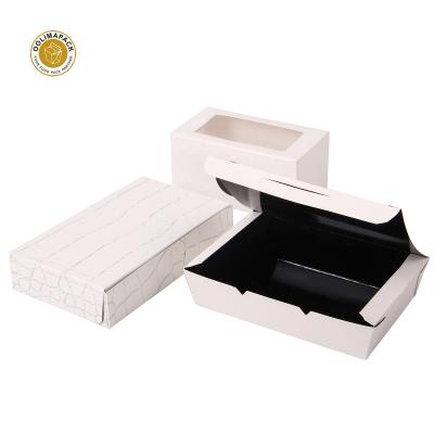 China Biodegradable wholesale custom printed square to go disposable eco paper sushi box with window for sale