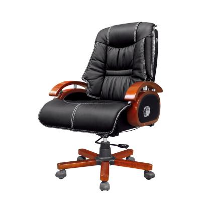 China (Size) Latest Modern Adjustable Good Quality Leather Office Soft Chair Without Wheels for sale