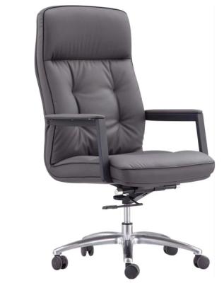 China Modern Wide Back Genuine Leather High Desk Swivel Chair For Living Room Office for sale