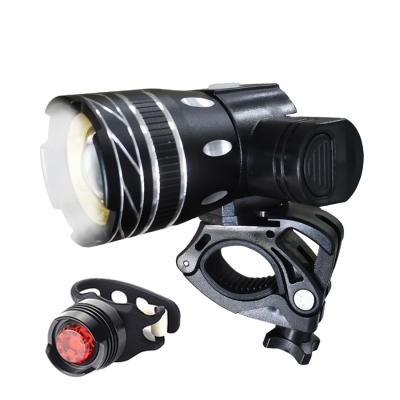 China Aluminum Alloy 5000mAh Bicycle Light Set T6 USB Rechargeable Battery Adjustable Bike Front Headlight Cycling Lamp With Tail Light for sale