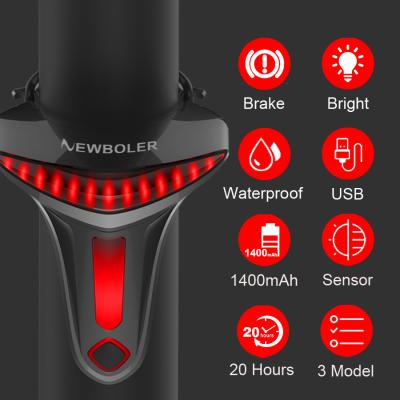 China Sensoring Auto Brake Bicycle Tail Light Star Stop USB Bike Lights LED Taillight Recycle Flashlight For Bike Accessories LIG019 for sale