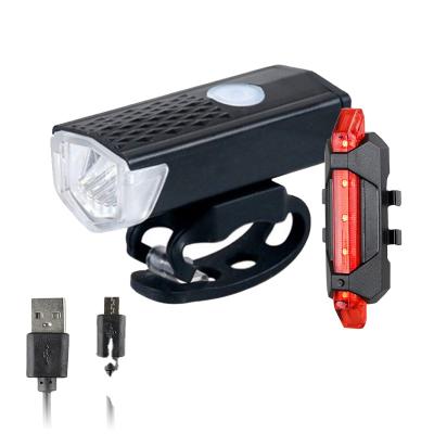 China Front Bike Light And 3 Color Rechargeable Taillight Cycle Mountain LED Light USB Bicycle Flashligh Waterproof Bicycle Lamp Set Clothes Light For Bicycless for sale